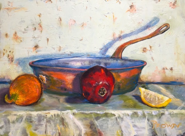 Pete Prown - Still Life with Pomegranate (oil, 12x16)